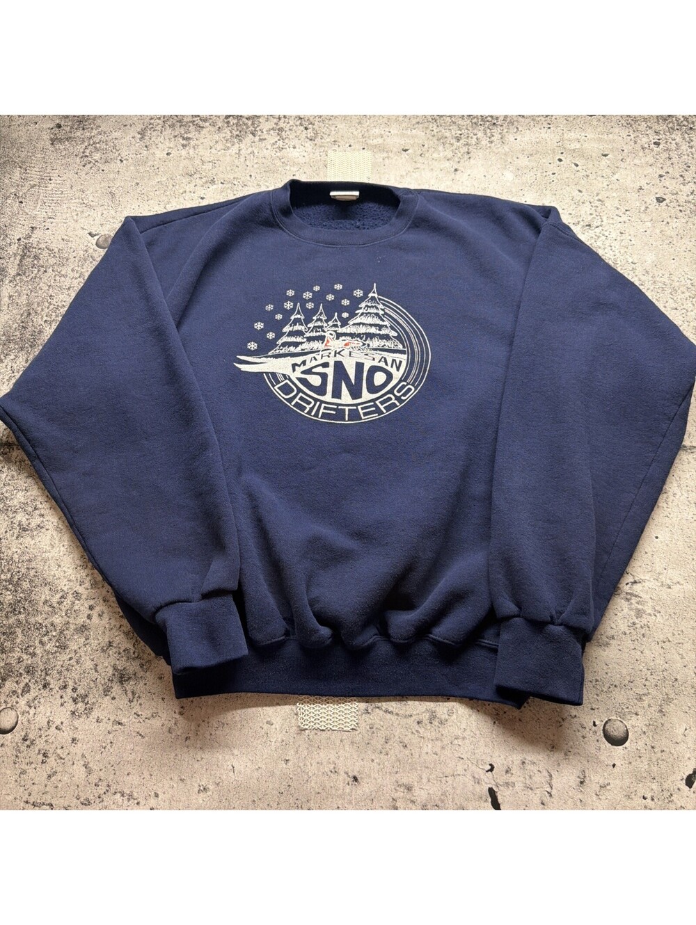 Vintage 90s Snowmobile Sweatshirt Mens XL blue Wisconsin